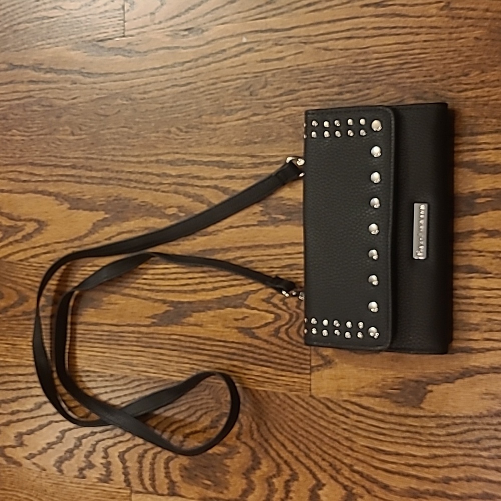 Enzo Angiolini wallet / crossbody purse black with silver studs